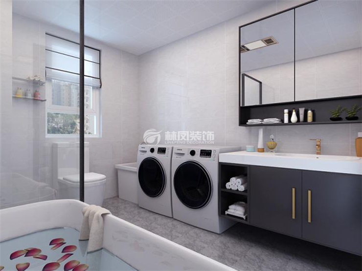 林鳳裝飾洗衣機(jī)放在衛(wèi)生間裝修效果圖 林鳳裝飾洗衣機(jī)放在衛(wèi)生間裝修效果圖