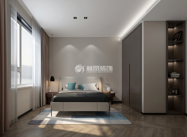 林鳳裝飾華潤置地?八號(hào)院118㎡主臥室裝修案例