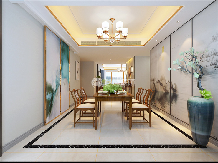 府城名著127㎡新中式風格餐廳裝修效果圖 府城名著127㎡新中式風格餐廳裝修效果圖