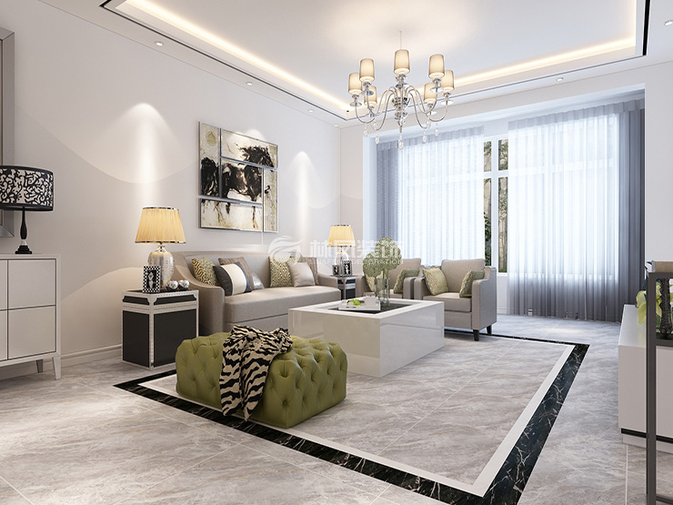 五礦世家金城135㎡新中式風(fēng)格客廳裝修效果圖 五礦世家金城135㎡新中式風(fēng)格客廳裝修效果圖