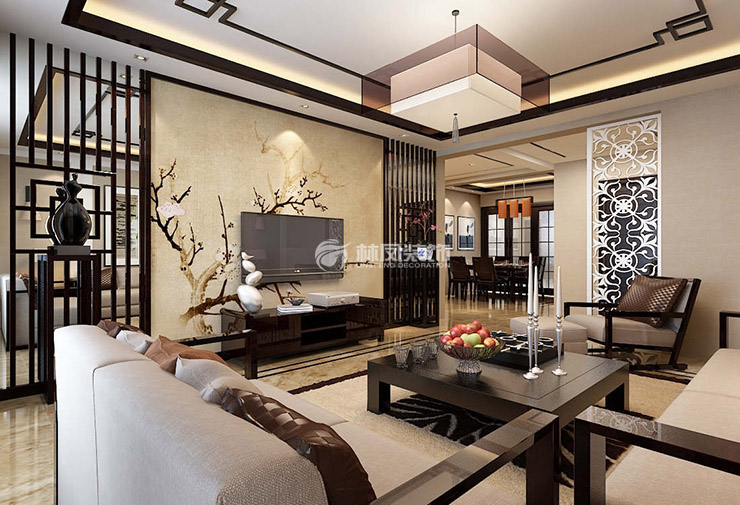 保利茉莉公館127㎡中式風(fēng)格客廳裝修效果圖 保利茉莉公館127㎡中式風(fēng)格客廳裝修效果圖