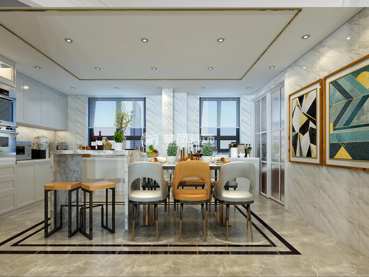 萬科圣豐翡翠之光140㎡餐廳裝修效果圖 萬科圣豐翡翠之光140㎡餐廳裝修效果圖