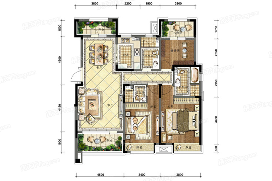 雅居樂花園146㎡戶型圖 雅居樂花園146㎡戶型圖