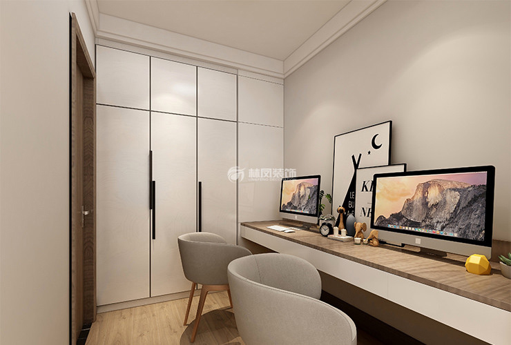 萬科翡翠四季145㎡書房設(shè)計(jì)裝修效果圖