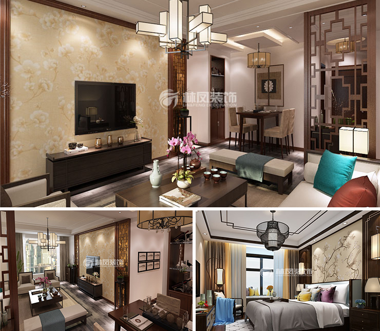 陽光100鳳凰灣110平新中式風(fēng)格裝修效果圖 陽光100鳳凰灣110平新中式風(fēng)格裝修效果圖