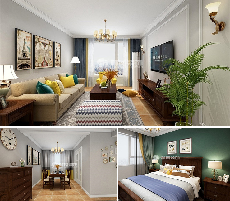 旭輝東樾城128平美式風格裝修效果圖 旭輝東樾城128平美式風格裝修效果圖