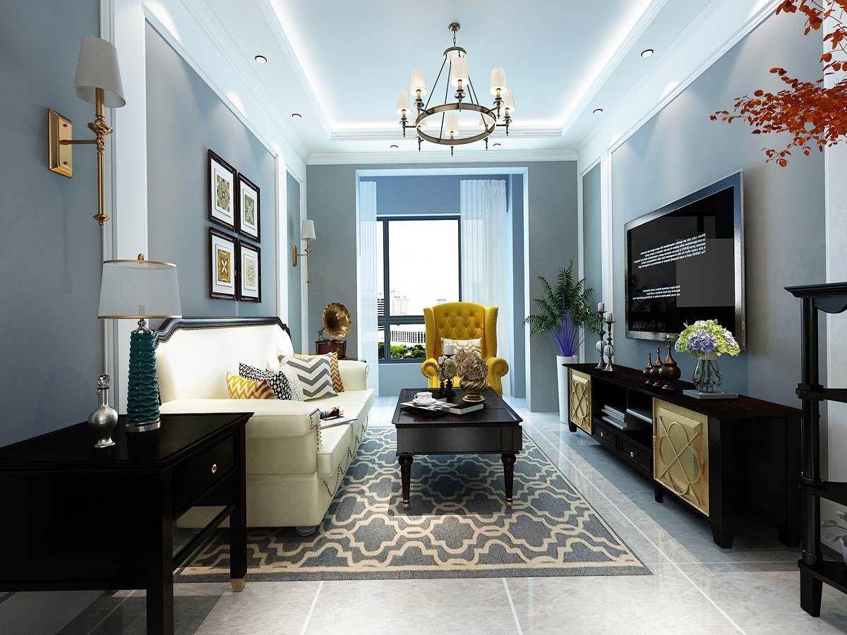 美式風(fēng)格客廳局部吊頂設(shè)計(jì)裝修效果圖 美式風(fēng)格客廳局部吊頂設(shè)計(jì)裝修效果圖