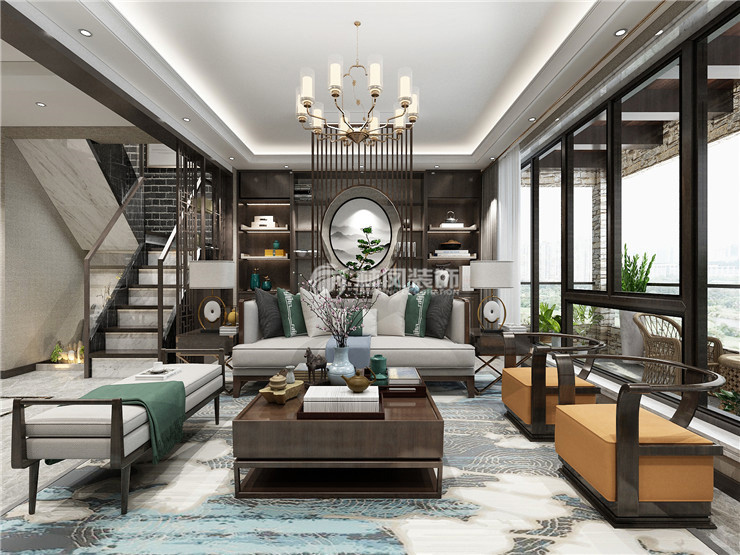 新中式風(fēng)格客廳隔斷門設(shè)計裝修效果圖 新中式風(fēng)格客廳隔斷門設(shè)計裝修效果圖