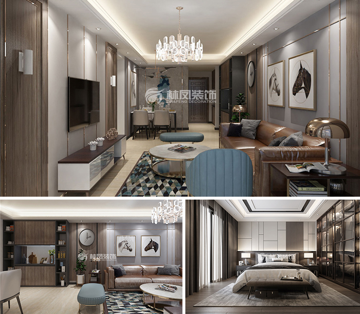 華潤(rùn)置地萬(wàn)象府127平港式風(fēng)格裝修效果圖