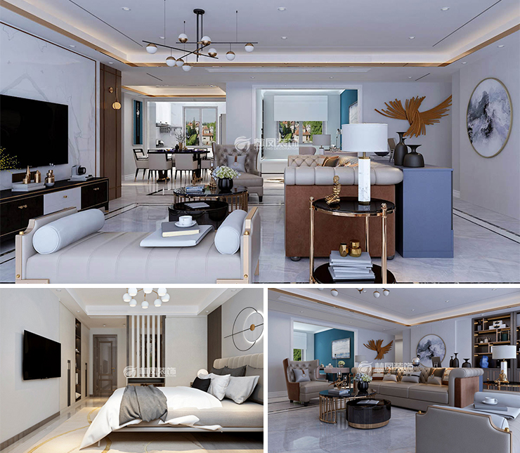 華潤(rùn)置地萬(wàn)象府158平輕奢風(fēng)格裝修效果圖