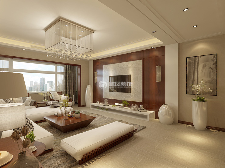 現(xiàn)代風格客廳鋪貼地板裝修效果圖