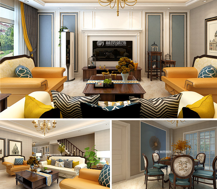 華潤置地悅璽 200平 美式風格裝修效果圖 華潤置地悅璽 200平 美式風格裝修效果圖