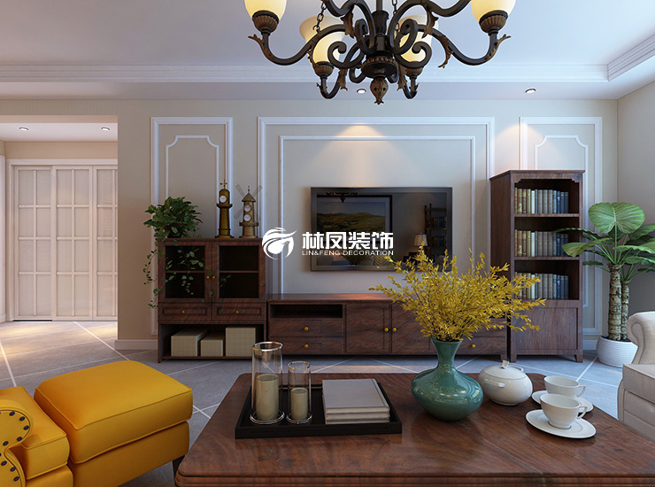 美式風(fēng)格電視背景墻收納柜設(shè)計(jì)裝修效果圖 美式風(fēng)格電視背景墻收納柜設(shè)計(jì)裝修效果圖