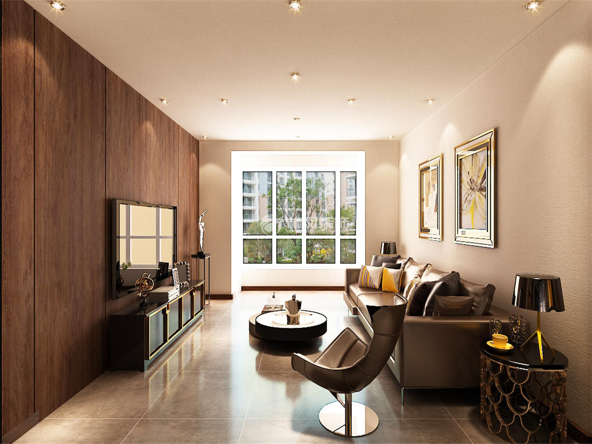 輕奢風格客廳無主燈設(shè)計裝修效果圖