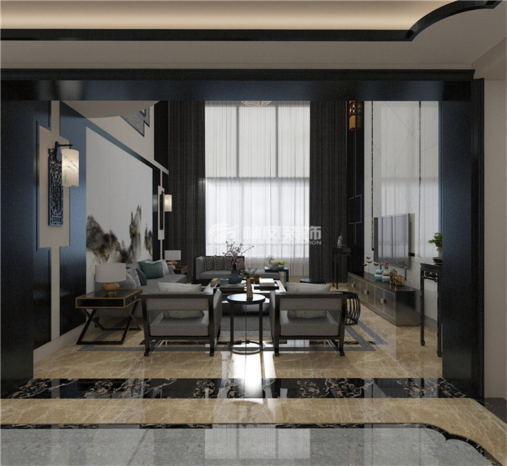 新中式風格躍層別墅裝修效果圖 新中式風格躍層別墅裝修效果圖