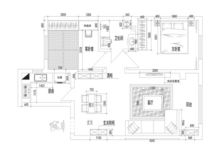 龍湖紫都城88平-美式-平面.jpg 龍湖紫都城88平-美式-平面.jpg