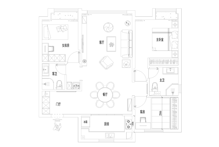 恒大中央廣場-125平-現(xiàn)代風格-平面圖.jpg 恒大中央廣場-125平-現(xiàn)代風格-平面圖.jpg